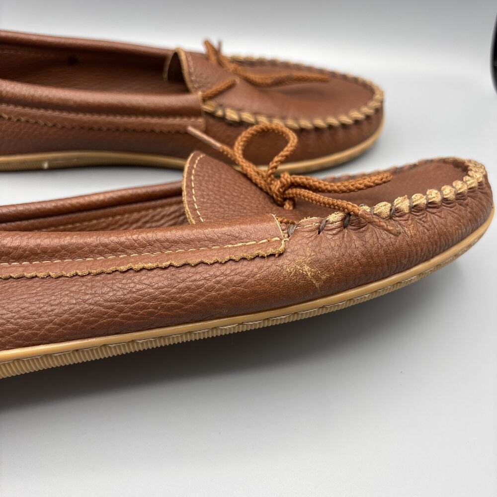 Footskins Driving Moccasins Womens Size 9 Brown Leather Loafers Rubber Sole Shoe - Picture 10 of 10
